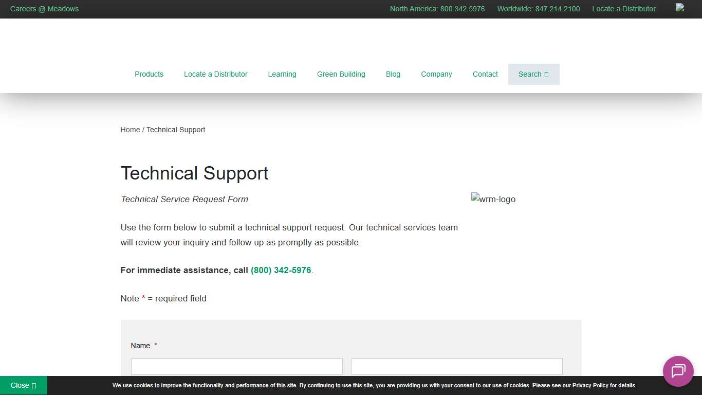 Technical Support - W. R. Meadows